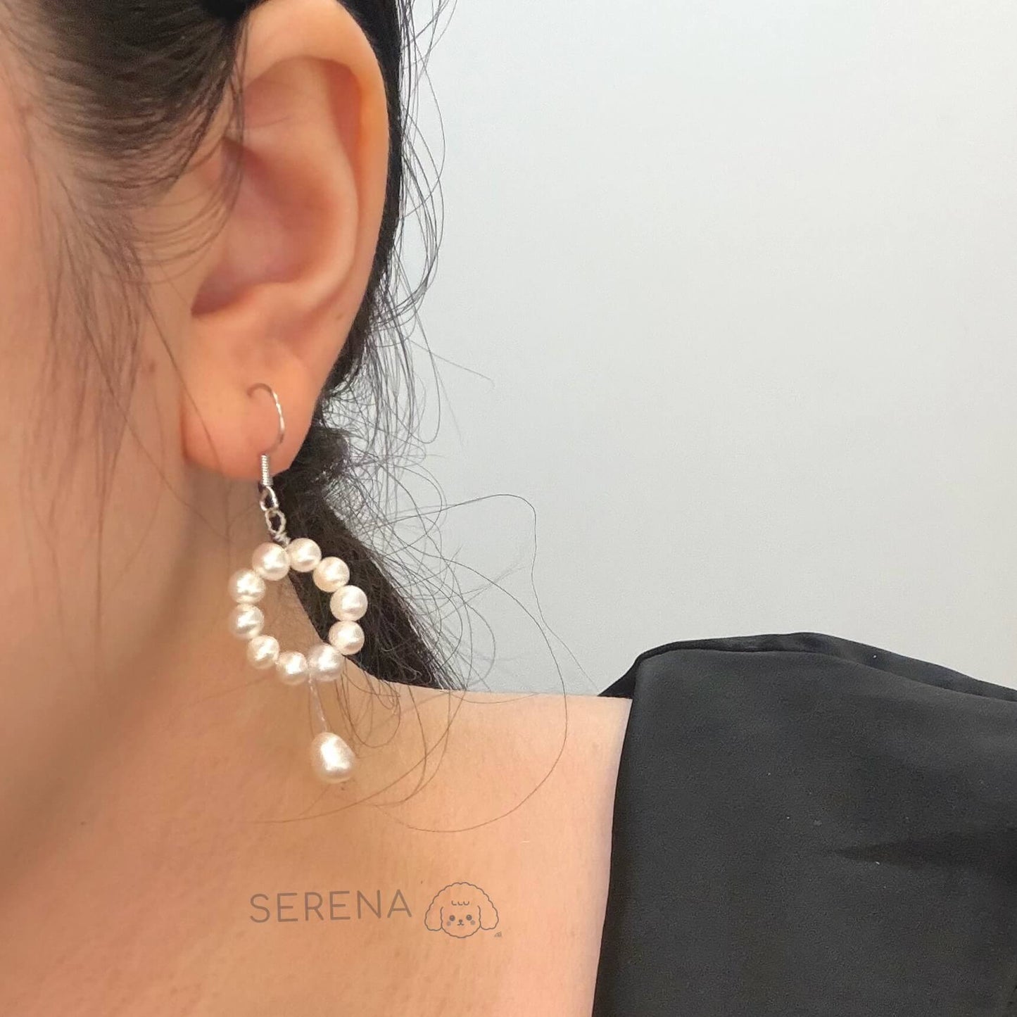 Freshwater Pearl Hoop Drop Earrings