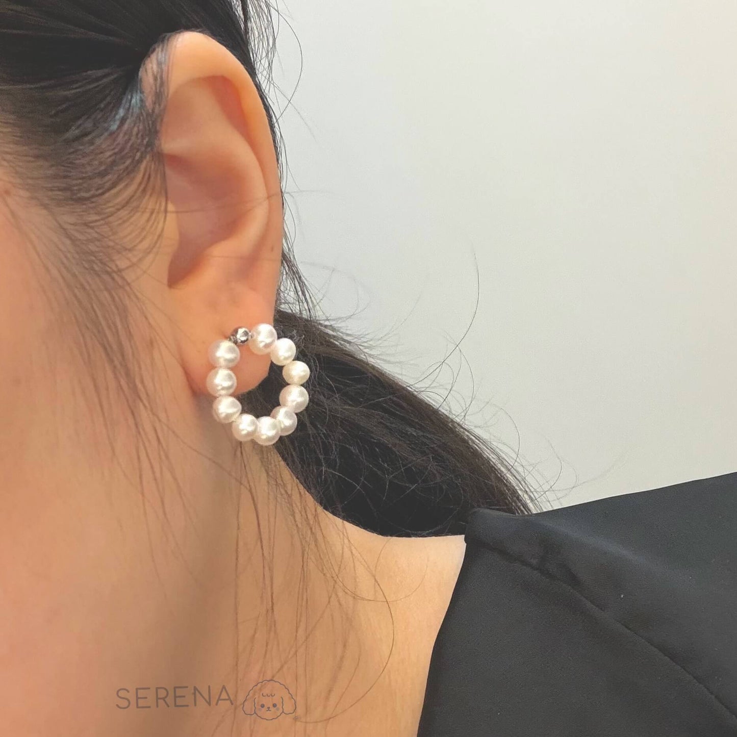Freshwater Pearl Circle Hoop Earrings