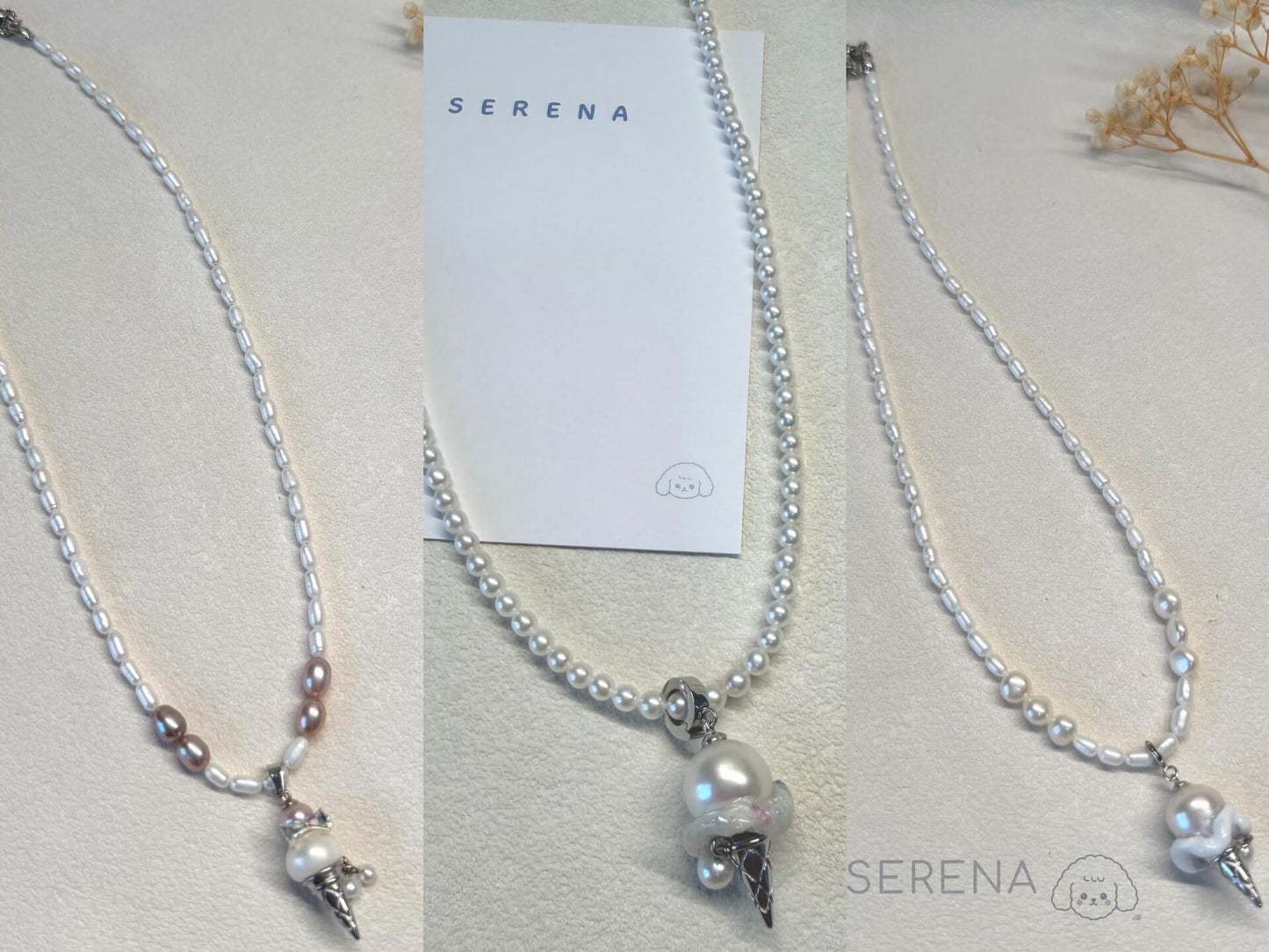 Sweet Pearl Ice Cream Necklace | Handmade Charm
