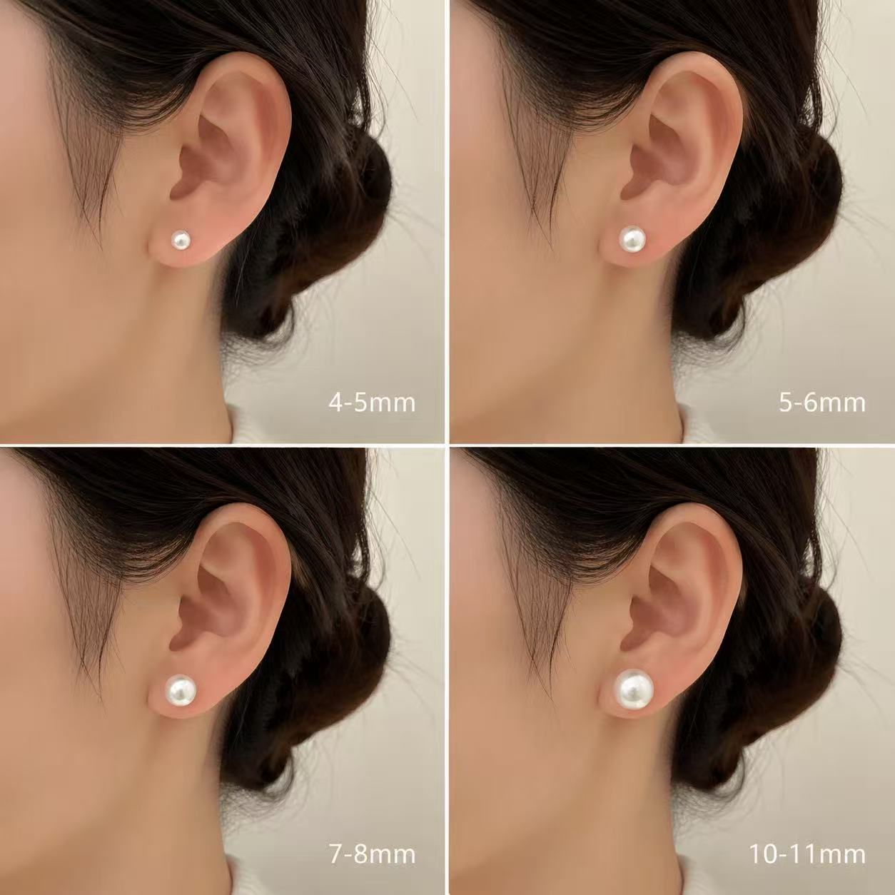 Half-Round Freshwater Pearl Stud Earrings