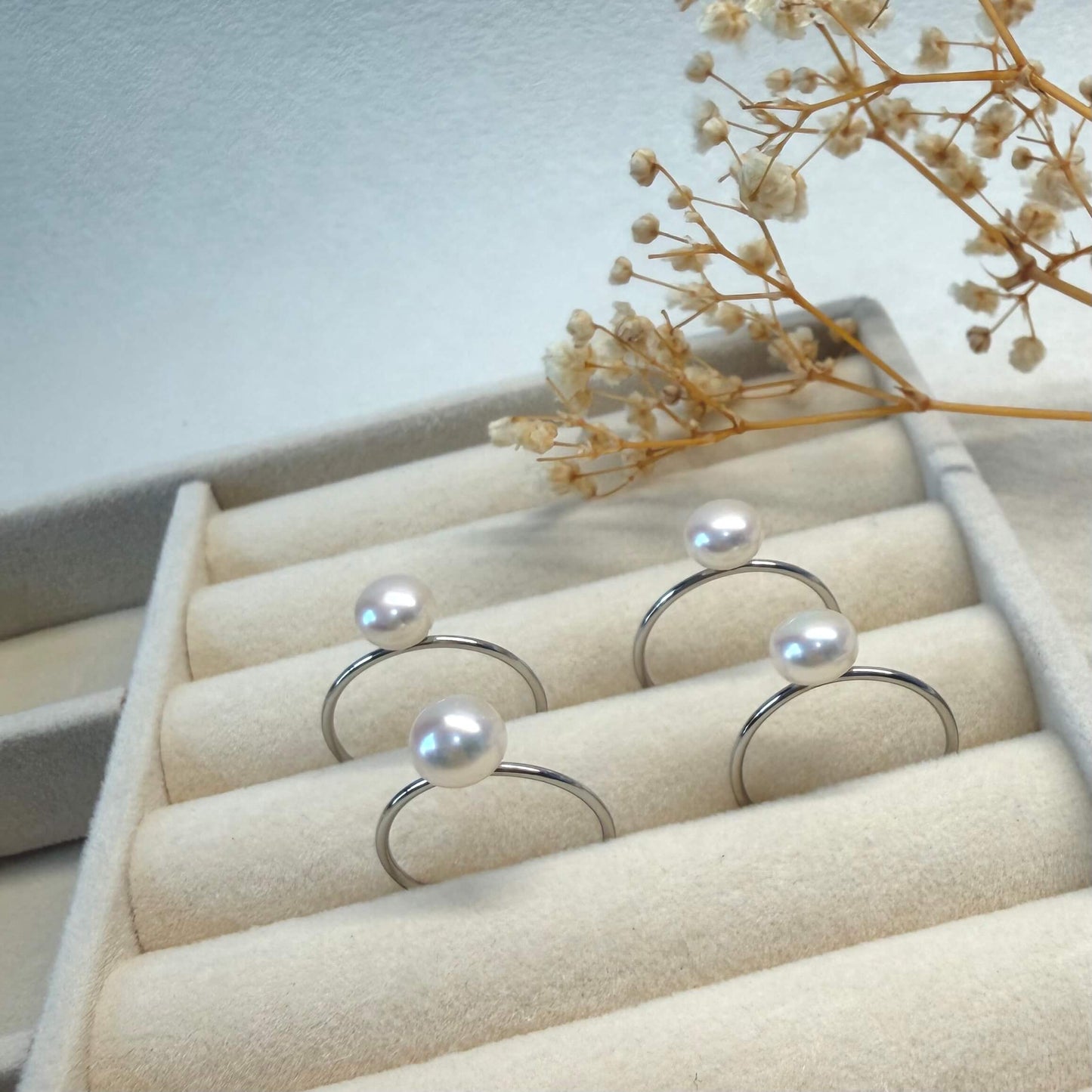7mm Blush Pearl Adjustable Ring
