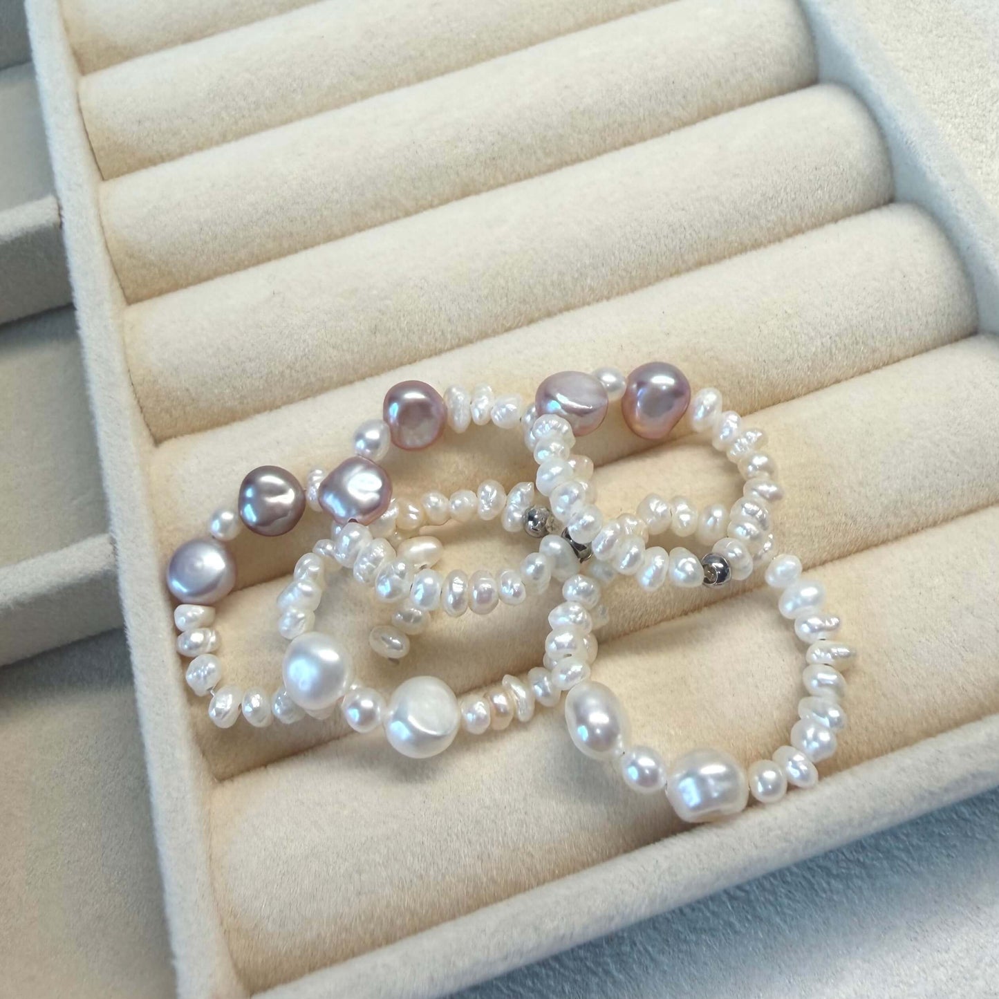 Handmade Baroque Pearl Beaded Ring