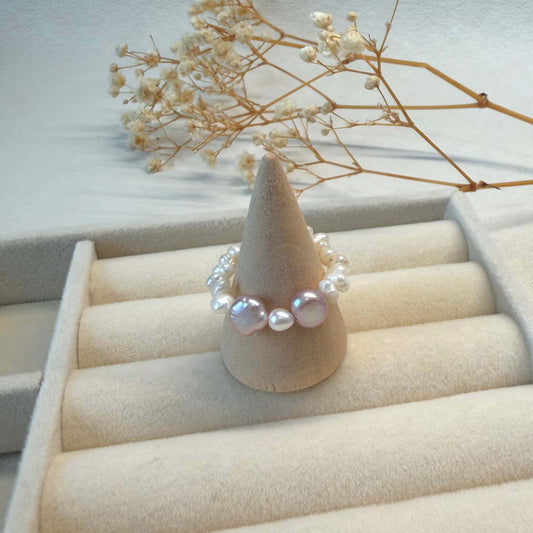 Handmade Baroque Pearl Beaded Ring