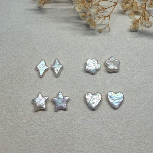 Exquisite Handmade Baroque Pearl Stud Earrings