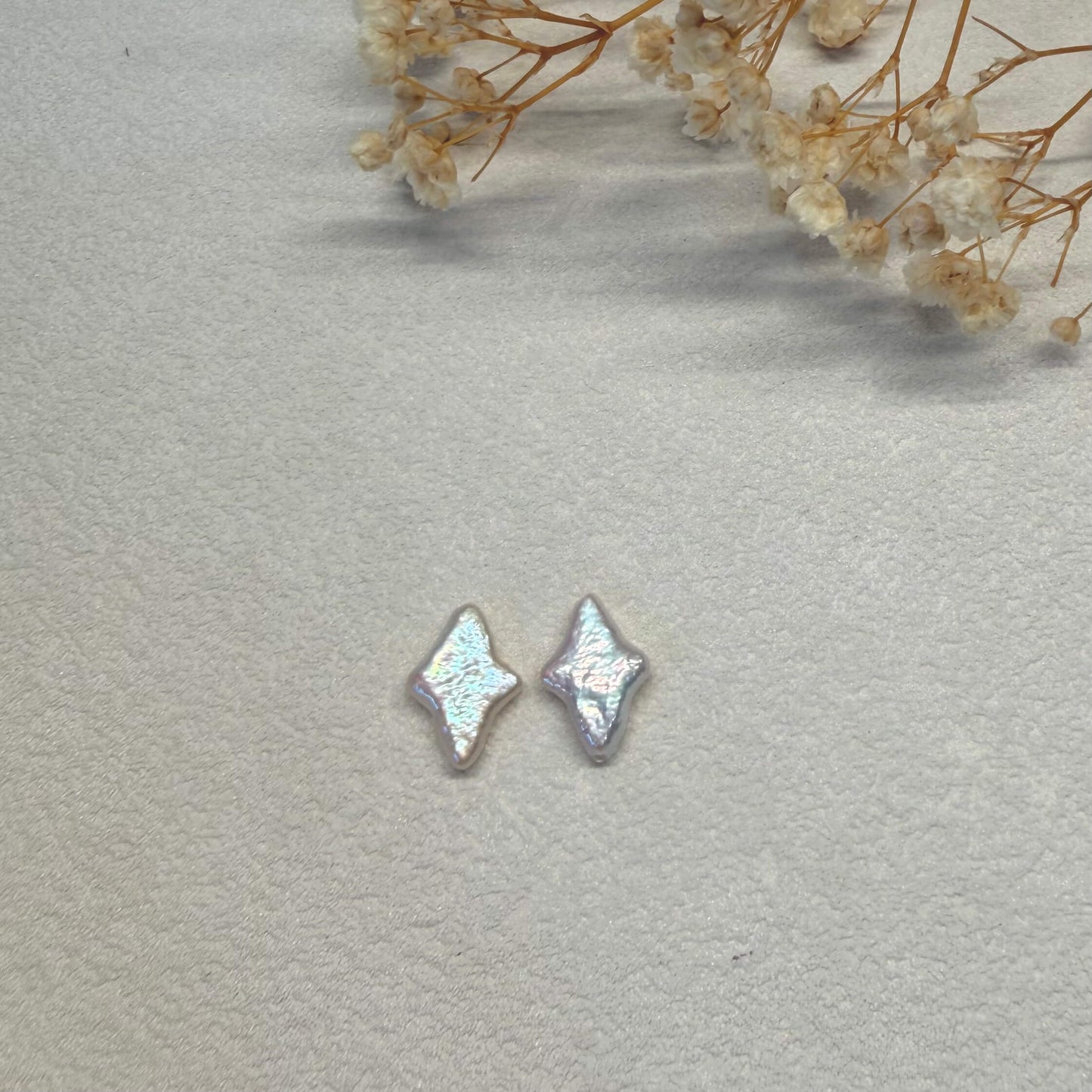 Exquisite Handmade Baroque Pearl Stud Earrings