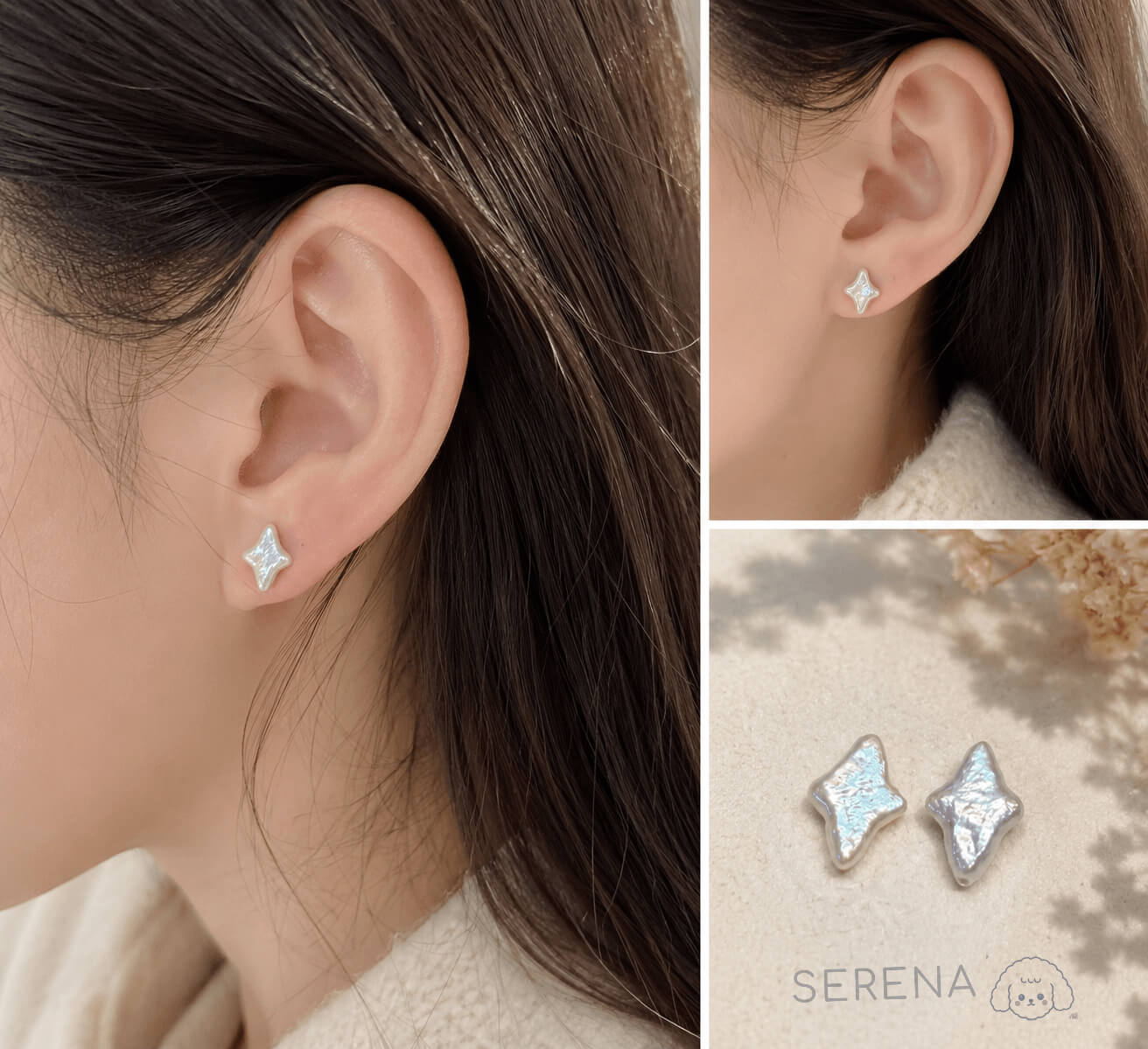 Exquisite Handmade Baroque Pearl Stud Earrings