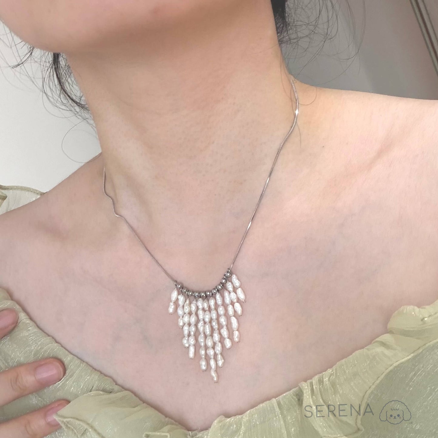 Baroque Pearl Fringe Necklace
