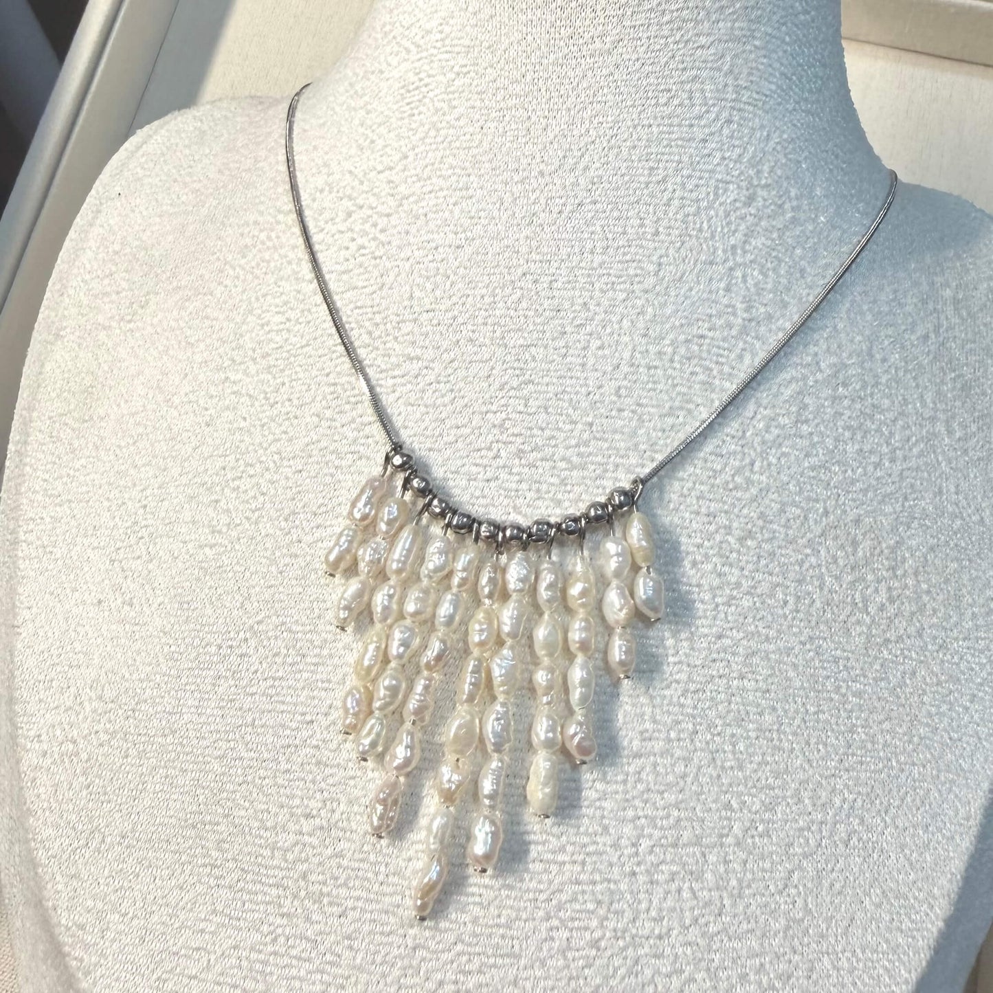 Baroque Pearl Fringe Necklace