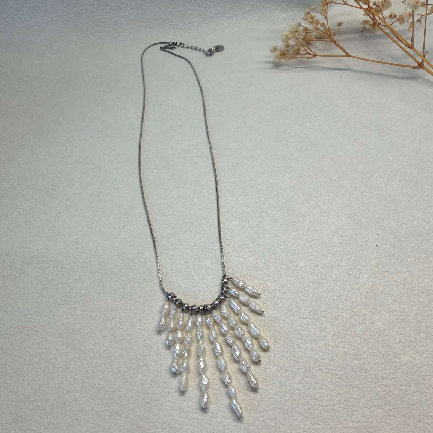 Baroque Pearl Fringe Necklace