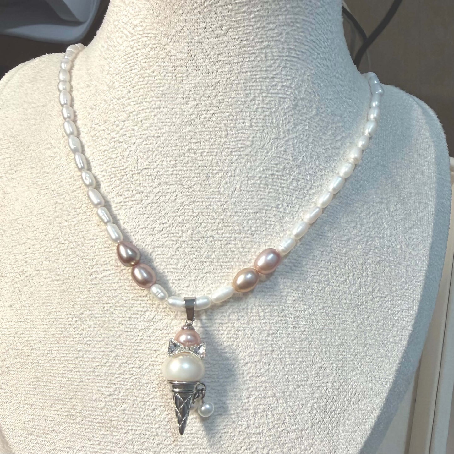 Sweet Pearl Ice Cream Necklace | Handmade Charm