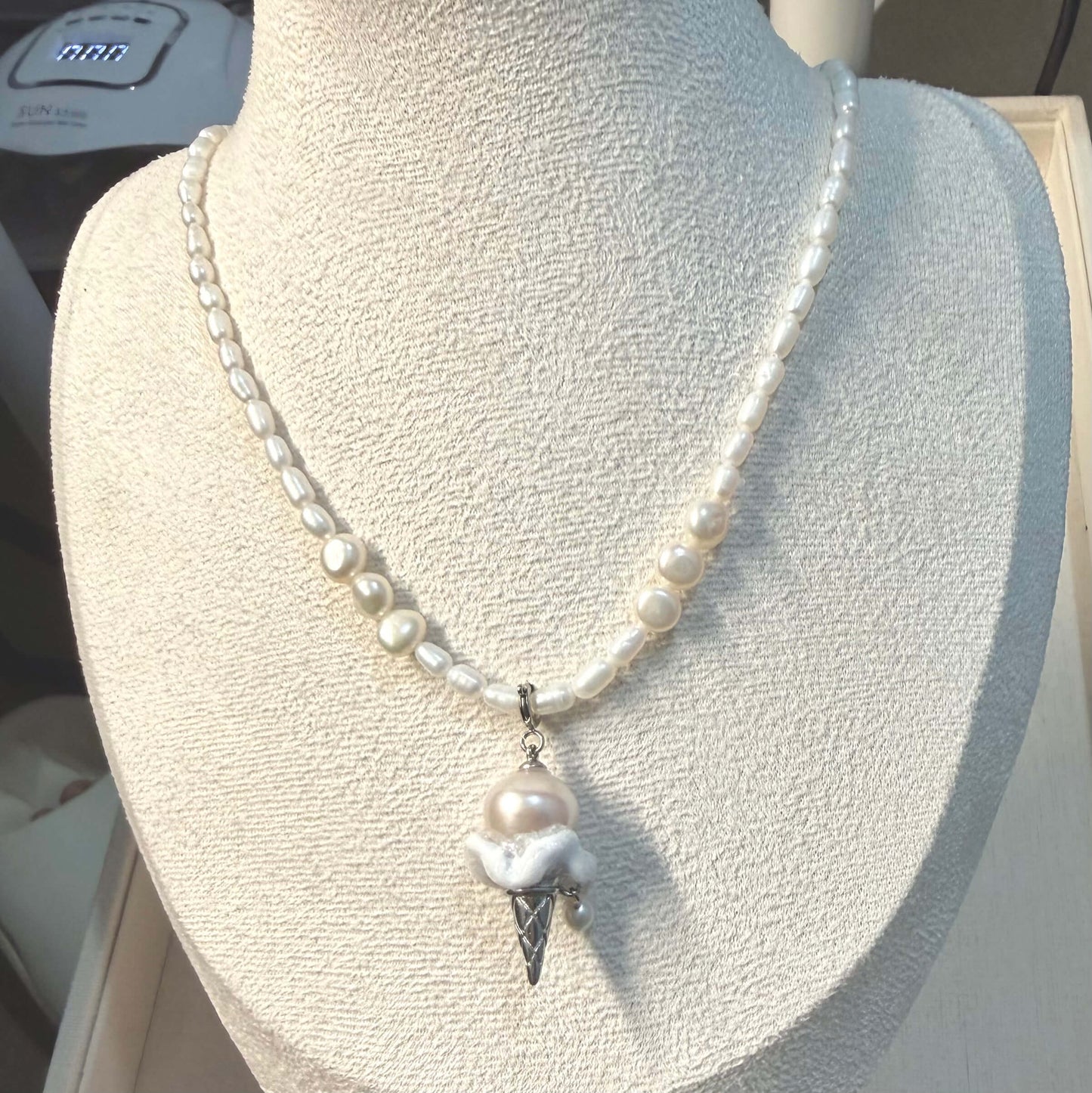 Sweet Pearl Ice Cream Necklace | Handmade Charm