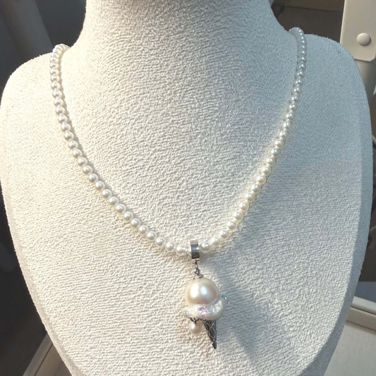 Sweet Pearl Ice Cream Necklace | Handmade Charm