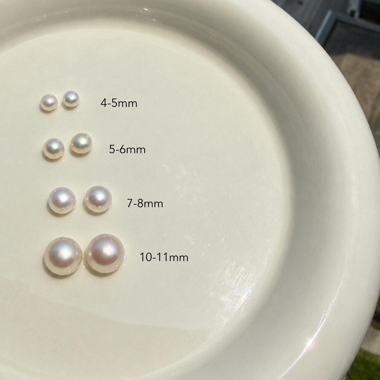 Half-Round Freshwater Pearl Stud Earrings